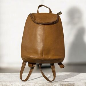 Tignanello Tan Leather Backpack caramel brown color, leather